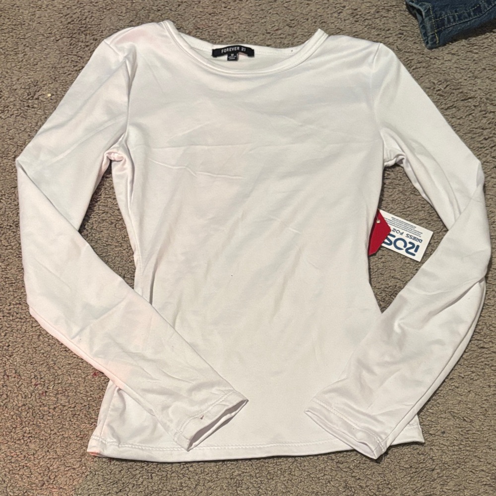 Forever 21 Classic White Long Sleeve Tee